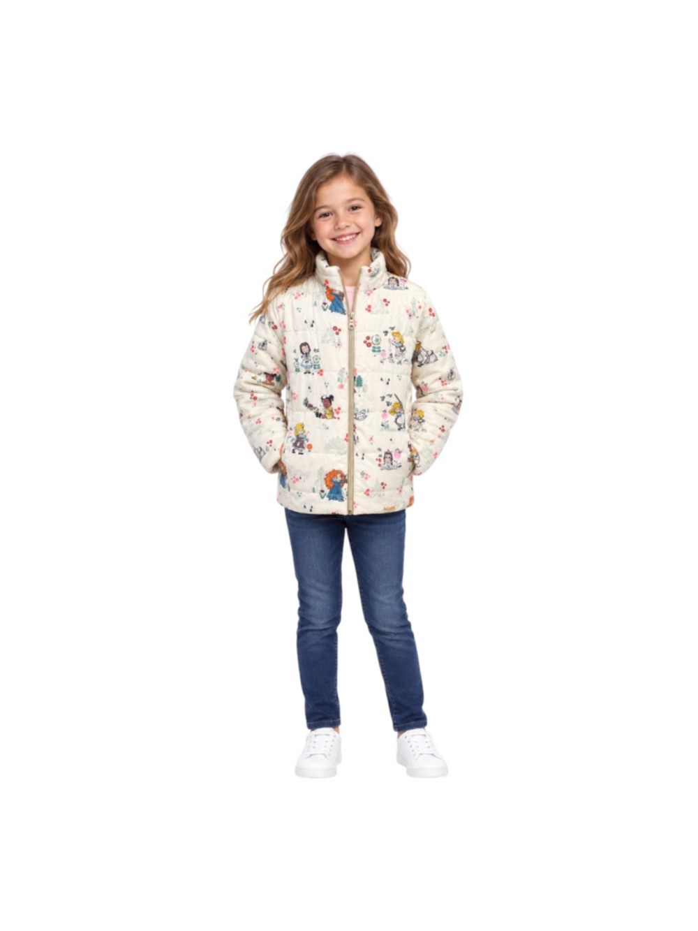 Disney Animators Collection Girls 7/8 Princess Quilted Puffer Jacket